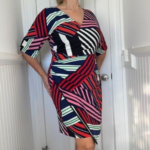 Stripped pattern Trina Turk party dress